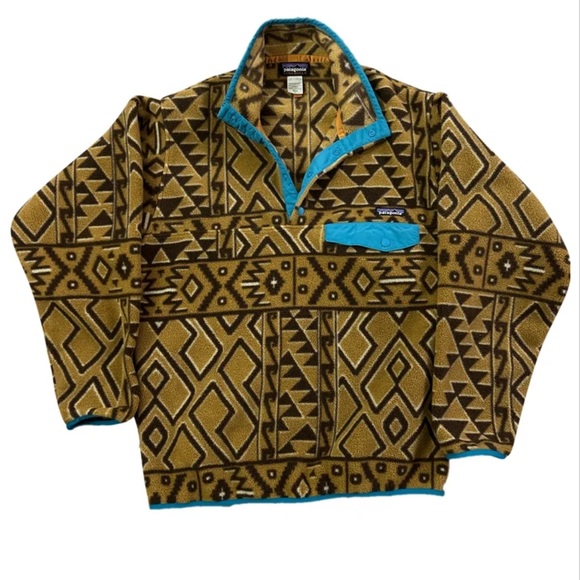Patagonia Other - Vintage 2000’s Patagonia Synchilla Snap-T - Abstract Yellow Design